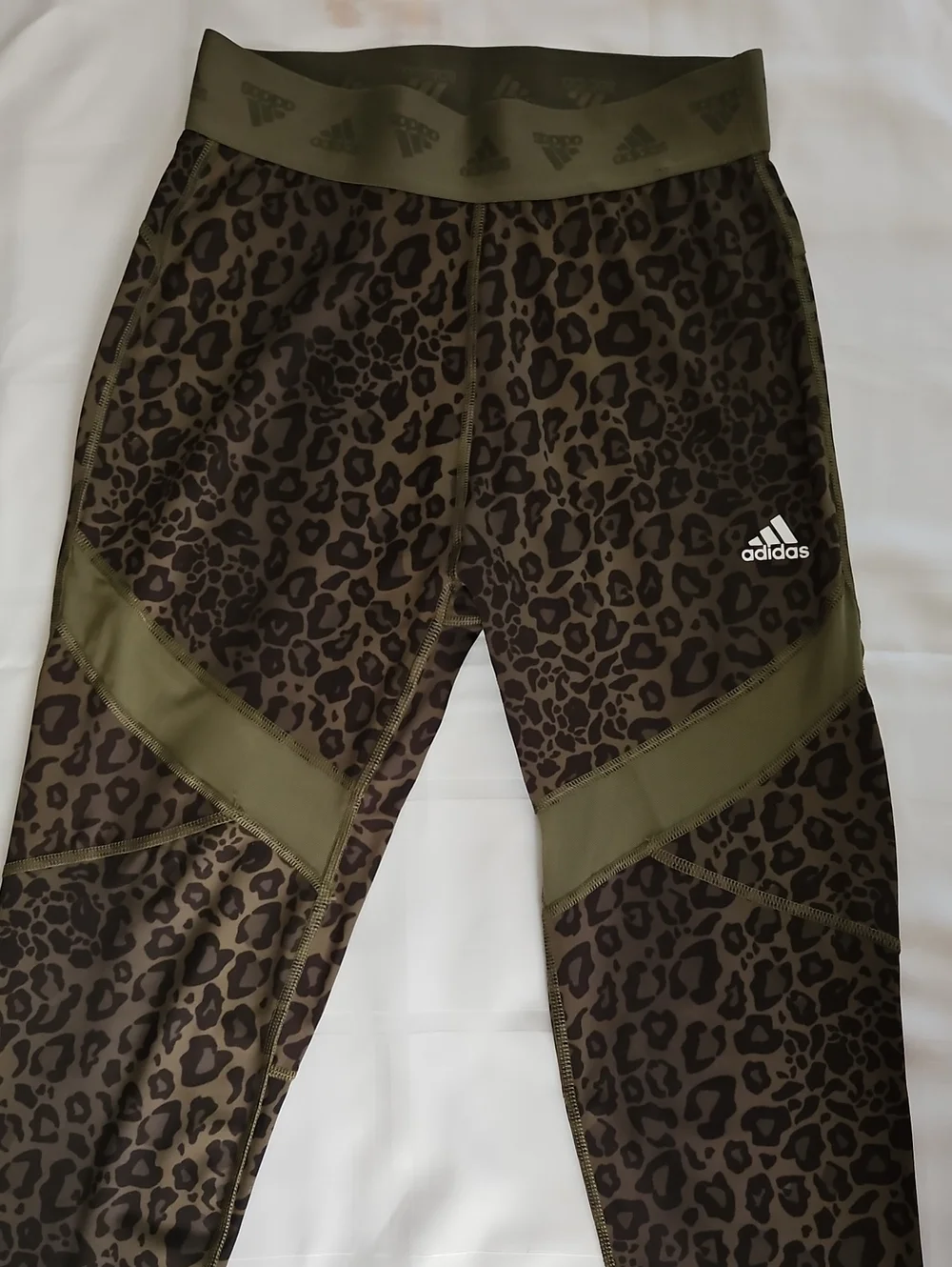 Adidas Leopard Print Activewear Set, Size Medium, Olive - Picture 2 of 9